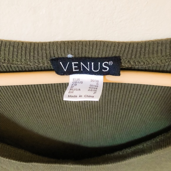 Olive Green V-Neck Shirt - Picture 3 of 3